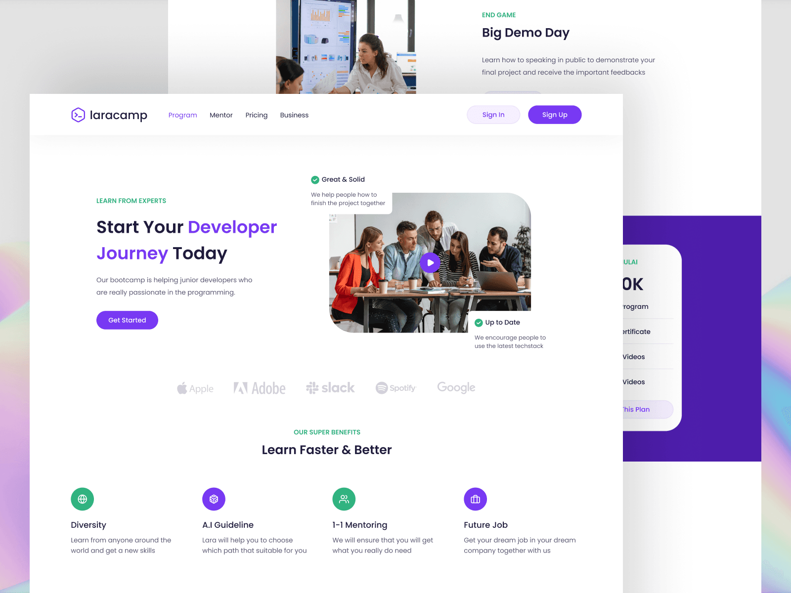 Laracamp - Online Learning Platform - Laracamp is a online learning platform that allows users to learn with a seamless experience.