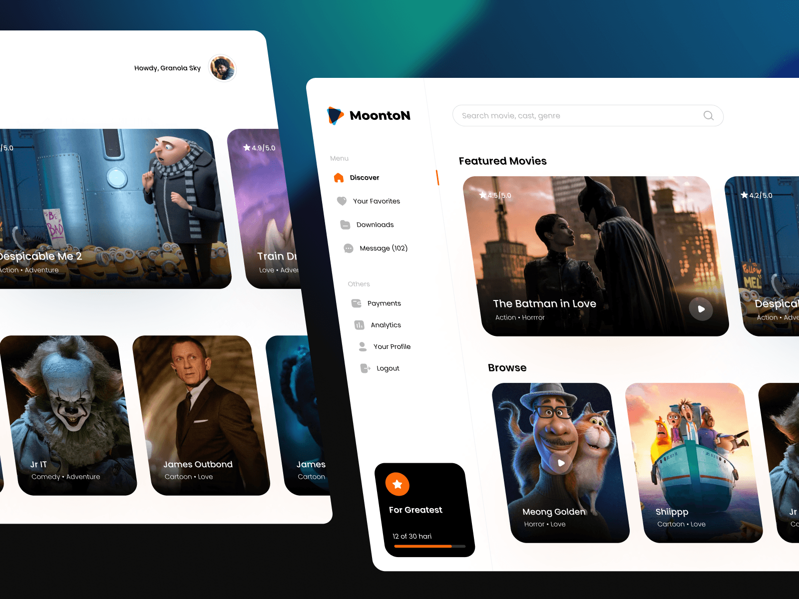MoontoN - Movie Streaming Platform - MoontoN is a movie streaming platform that allows users to stream their movies with a seamless experience.